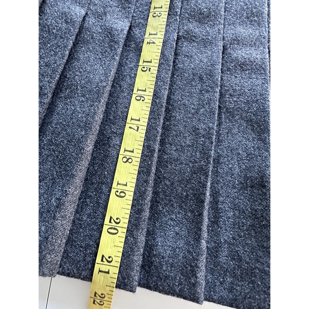 Vintage Valentino Pleated Skirt Gray Wool 44 Preppy Academia Career Office - Picture 11 of 12